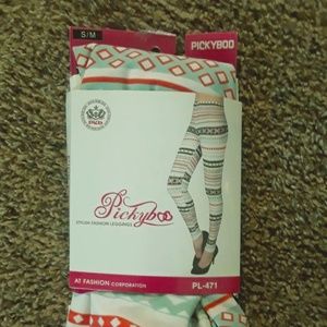 PickyBoo Aztec Design Leggings NEW In Package S/M